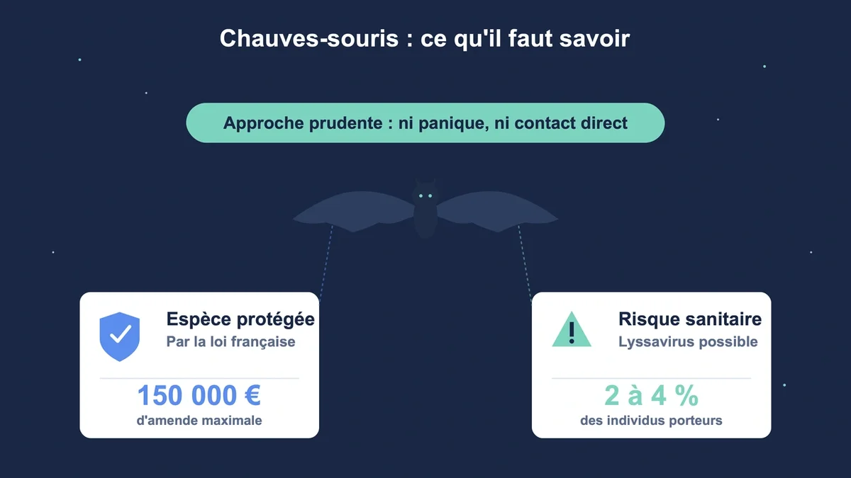 Infographie sur les risques de morsure et la protection légale des chauves-souris